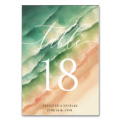 Summer Sun Sand Aquarelltisch Tischnummer (Rückseite)