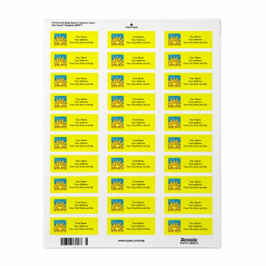 Summer Sun - Yellow Address Labels (Vorne)