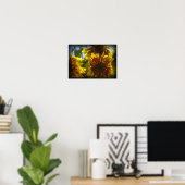 Summer Sunflower Black Vinette Poster (Heimbüro)