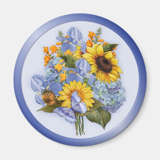 Summer Sunflower Bouquet Magnet (Vorne)