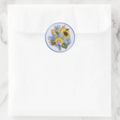 Summer Sunflower Bouquet Runder Aufkleber (Tasche)