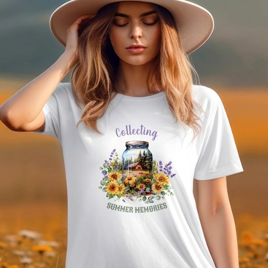 Summer Sunflower Camping Nature Individuelle Name  T-Shirt