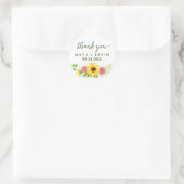 Summer Sunflower Danke Gastgeschenk Hochzeit Runder Aufkleber (Tasche)