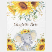 Summer Sunflower Elephant Baby Girl Kinderzimmer Fleecedecke (Vorderseite)