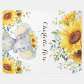 Summer Sunflower Elephant Baby Girl Kinderzimmer Fleecedecke (Vorderseite (Horizontal))