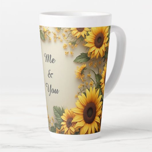 Summer Sunflower Garden Design Milchtasse (Rechte Ecke)
