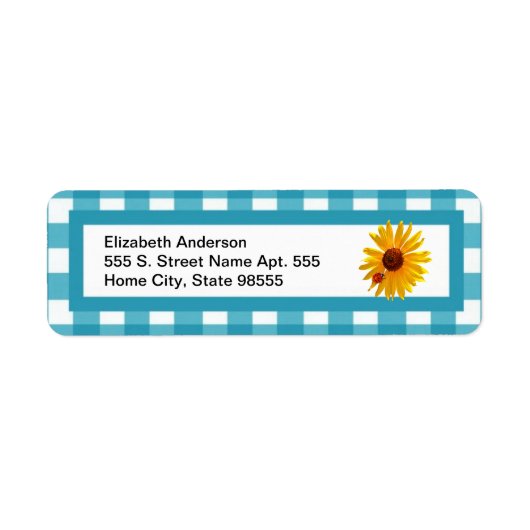 Summer Sunflower Gingham mit Namen (Vorne)