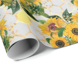 Summer Sunflower Gold Honeycomb Geschenk Geschenkpapier
