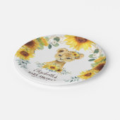 Summer Sunflower Lion Cub Jungle Baby Dusche Pappteller (Schrägansicht)