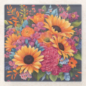 Summer Sunflower magic Glasuntersetzer (Vorderseite)