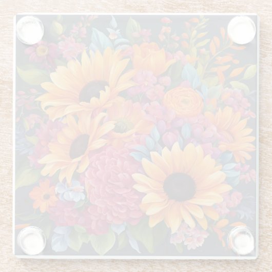 Summer Sunflower magic Glasuntersetzer (Rückseite)