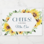 Summer Sunflower Mini Champagne Label Schaumweinetikett (Einzelnes Label)