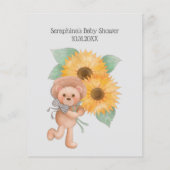 Summer Sunflower Teddy Bear Baby Dusche Bingo Spie (Rückseite)
