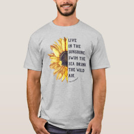 Summer Sunflower Typografy & Emerson Quote T-Shir T-Shirt