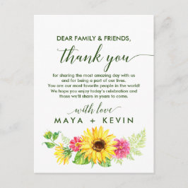 Summer Sunflower Vielen Dank Empfang Card Postkarte