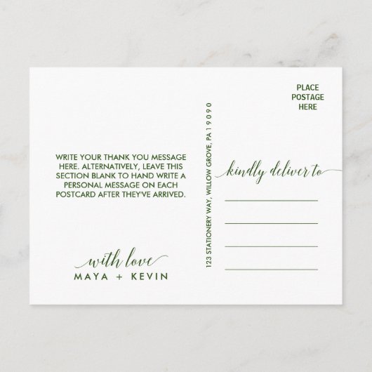 Summer Sunflower Vielen Dank Postkarte (Rückseite)