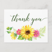 Summer Sunflower Vielen Dank Postkarte (Vorderseite)