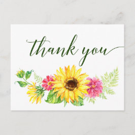 Summer Sunflower Vielen Dank Postkarte