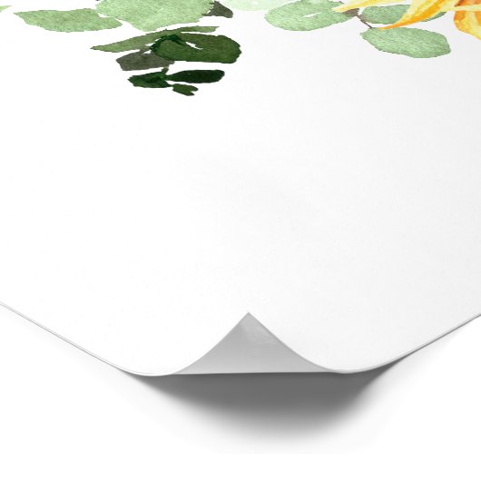 Summer Sunflower Wedding Willkommenszeichen Poster (Ecke)