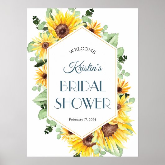 Summer Sunflower Wedding Willkommenszeichen Poster (Vorne)