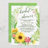 Summer Sunflower Wreath Brautparty Einladung (Vorne/Hinten)