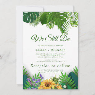 Summer Sunflower Wreath Vow Renewal Einladung