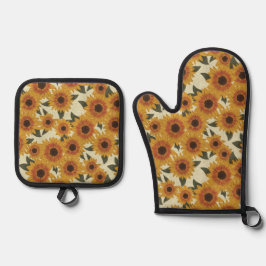 Summer Sunflowers Oven Mitt & Pot Holder Set