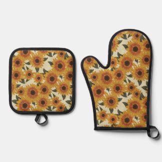 Summer Sunflowers Oven Mitt & Pot Holder Set