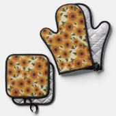 Summer Sunflowers Oven Mitt & Pot Holder Set (Vorderseite/Rückseite)