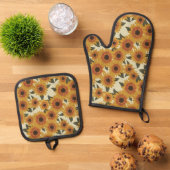 Summer Sunflowers Oven Mitt & Pot Holder Set (Oben Unten)
