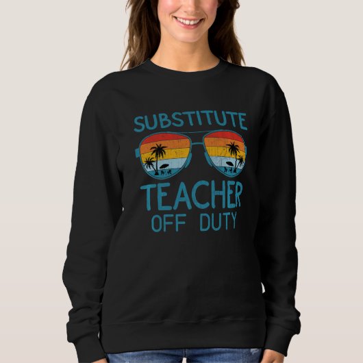Summer Sunglasses Beach Sunset Ersatzlehrer Sweatshirt (Vorderseite)