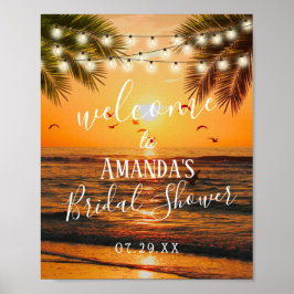 Summer Sunset Beach Brautparty Welcome Poster