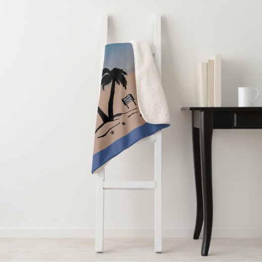 Summer Sunset Beach Sign Fleece Blanket Sherpadecke (Beispiel)