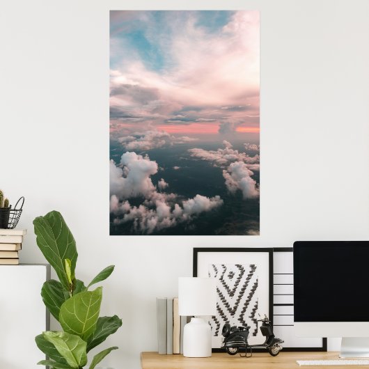 Summer Sunset Clouds Sky Landschaft Poster (Heimbüro)