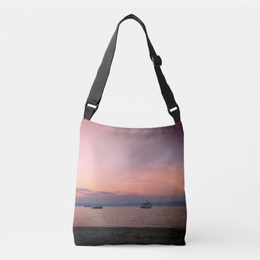 Summer Sunset Custom All-Over-Print Cross Bag Tragetaschen Mit Langen Trägern (Vorderseite)