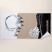 Summer Sunset Dune Sand Sea Muschel Name Strandtuch (Vorderseite)