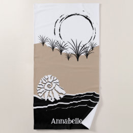 Summer Sunset Dune Sand Sea Muschel Name Strandtuch