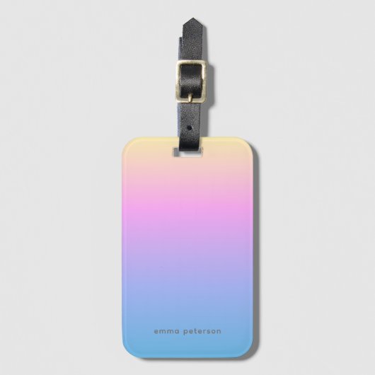 Summer Sunset Gradient & Name Gepäckanhänger (Vorderseite Vertikal)