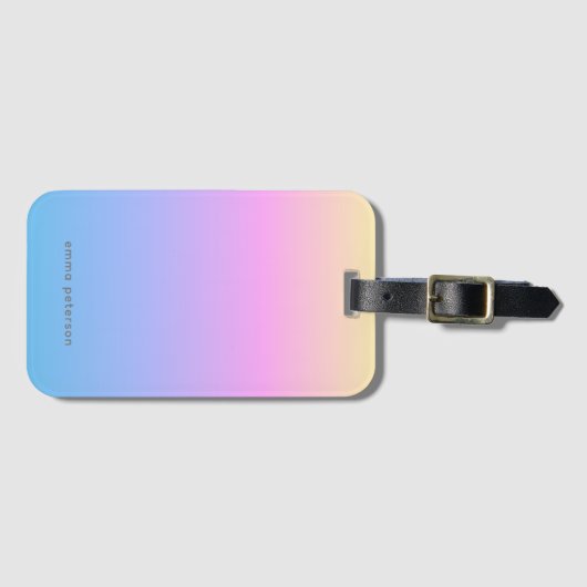 Summer Sunset Gradient & Name Gepäckanhänger (Vorderseite (Horizontal))