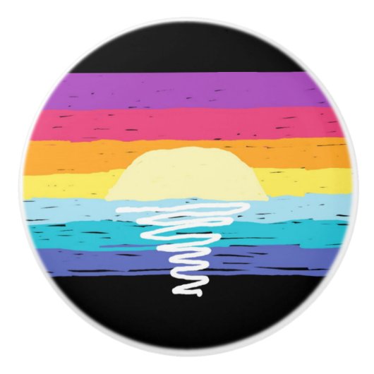 Summer Sunset Keramik Knob (Black Multi) Keramikknauf (Vorderseite)