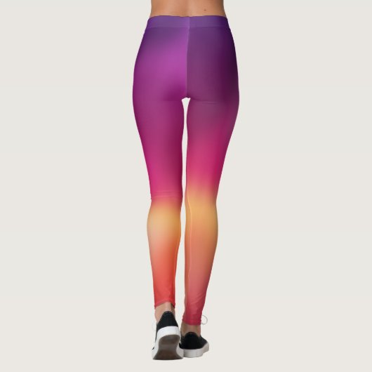 Summer Sunset Lila Orange Ombre Leggings (Rückseite)