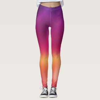Summer Sunset Lila Orange Ombre Leggings