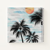 Summer Sunset Palm Tree Sketchbook Notizblock (Rückseite)