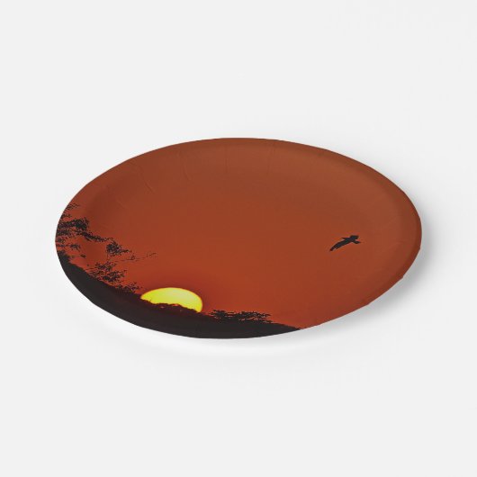 Summer Sunset Paper Plate Pappteller (Schrägansicht)