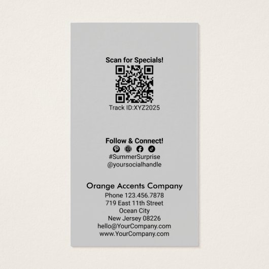 Summer Sunset Portrait Format Geschenkgutschein (Rückseite)