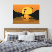 Summer Sunset Reflection Canvas Print Leinwanddruck (Insitu (Schlafzimmer))