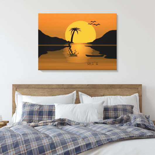 Summer Sunset Reflection Canvas Print Leinwanddruck (Insitu (Schlafzimmer))