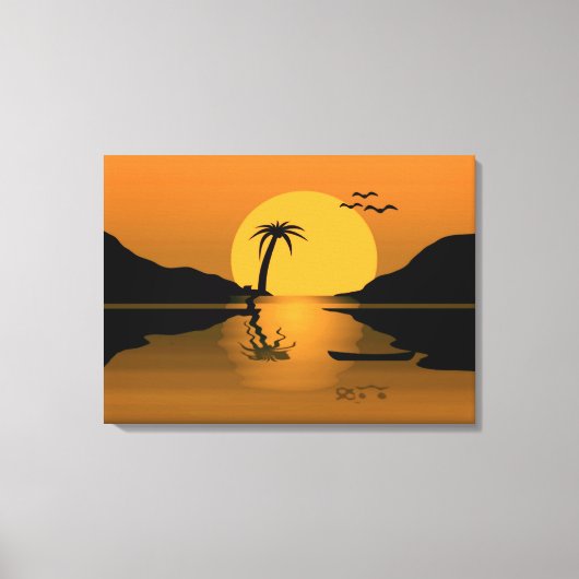 Summer Sunset Reflection Canvas Print Leinwanddruck (Vorderseite)