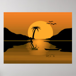 Summer Sunset Reflection Print Poster