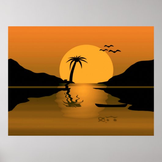 Summer Sunset Reflection Print Poster (Vorne)